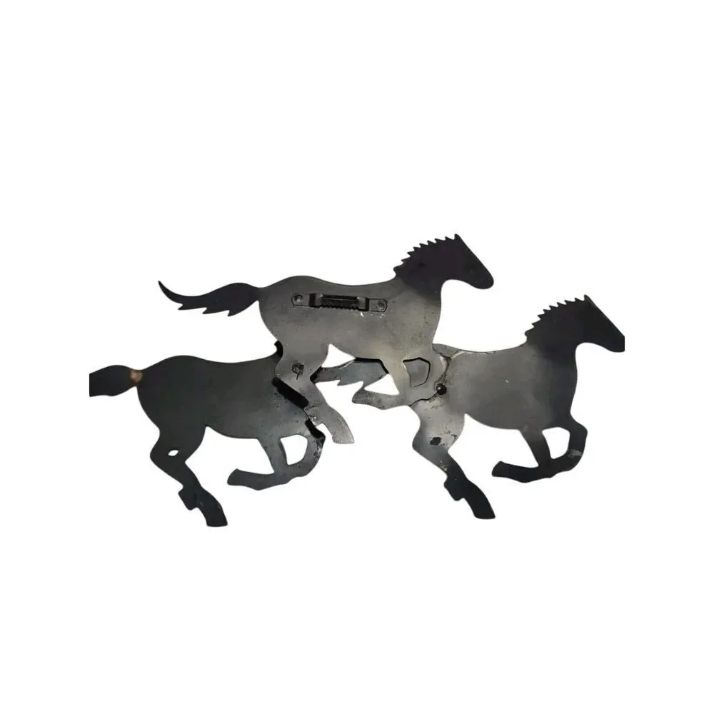 Vintage Americana 3D metal galloping horses Wall hanging art 16